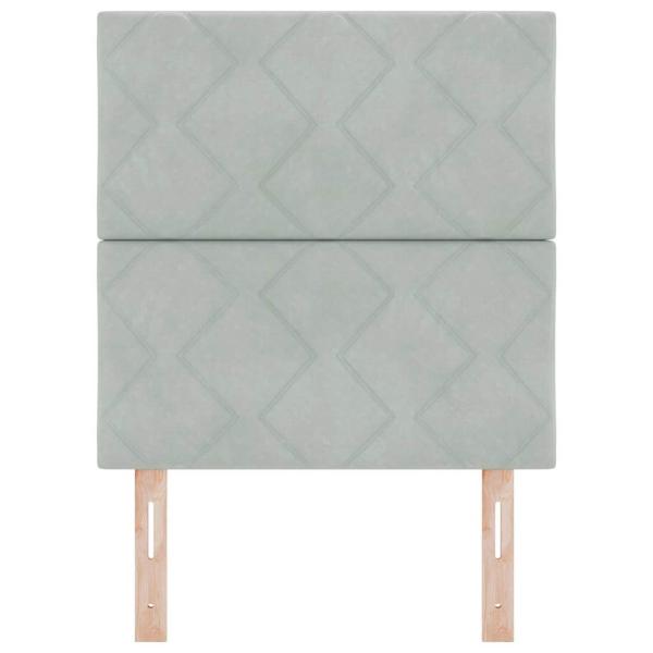 Kopfteil Diamantblock Design Hellgrau 80 cm Samt, Kopfteil Diamantblock Design Hellgrau 160 cm Samt