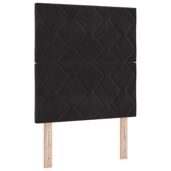 Kopfteil mit Diamantblock-Design in Schwarz, 80 cm Samt, Kopfteil mit Diamantblock-Design in Schwarz, 160 cm Samt