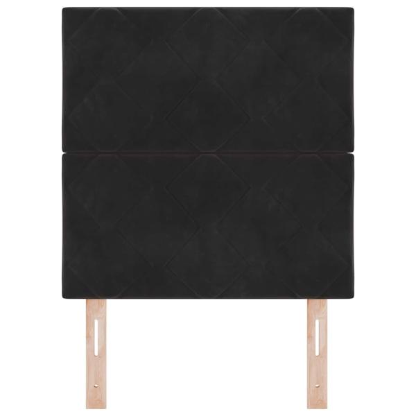 Kopfteil mit Diamantblock-Design in Schwarz, 80 cm Samt, Kopfteil mit Diamantblock-Design in Schwarz, 160 cm Samt