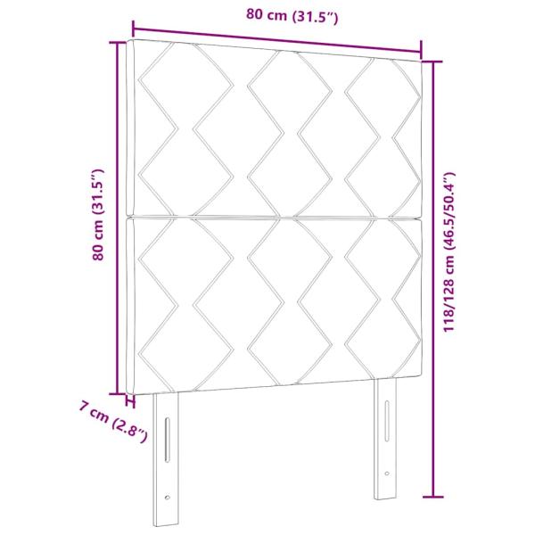 Kopfteil mit Diamantblock-Design in Schwarz, 80 cm Samt, Kopfteil mit Diamantblock-Design in Schwarz, 160 cm Samt