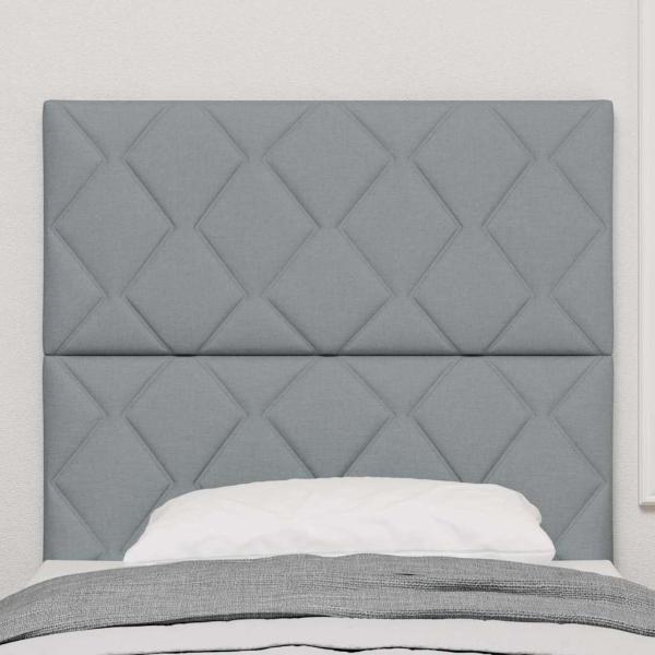 Kopfteil Diamantblöcke Design Hellgrau 90 cm Stoff, Kopfteil Diamantblöcke Design Hellgrau 180 cm Stoff