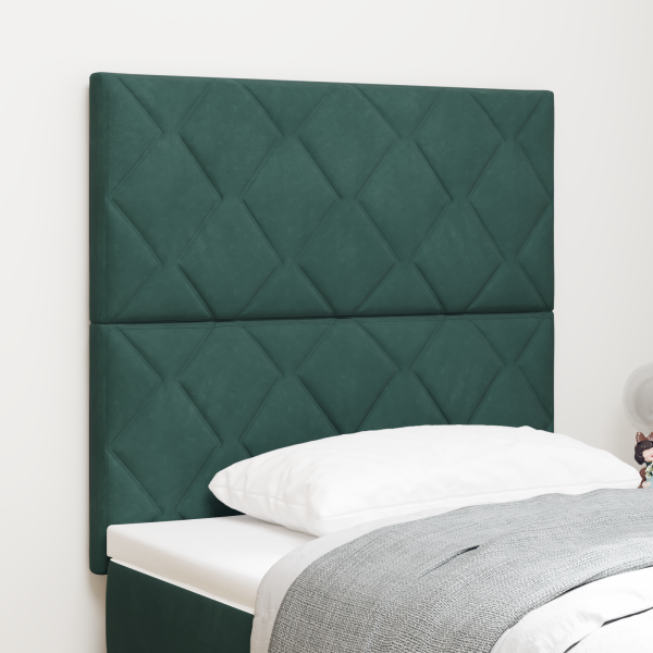 Kopfteil Diamantblock Design Dunkelgrün 90 cm Samt, Kopfteil Diamantblock Design Dunkelgrün 180 cm Samt
