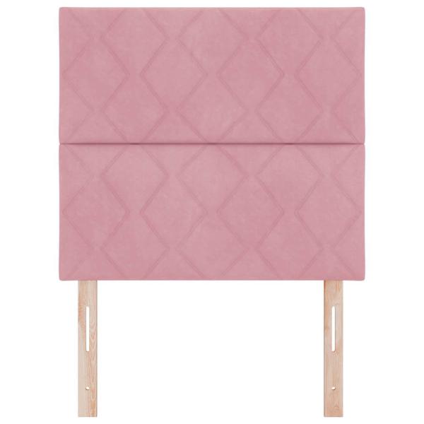 Rosa Kopfteil mit Diamantblöcken 90 cm Samt, Rosa Kopfteil mit Diamantblöcken 180 cm Samt