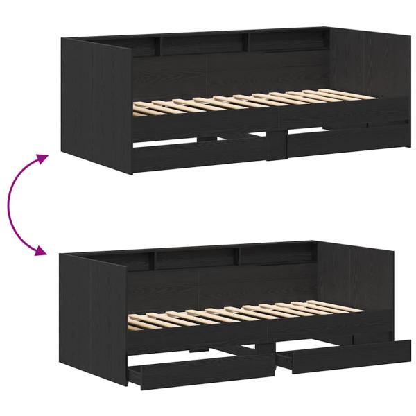 Tagesbett mit Schubladen in Beton Grau 90x200 cm Holzwerkstoff