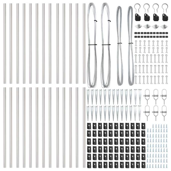 Zaunpfosten mit Spike 26 Stück Ø32 mm 120 cm Verzinkter Stahl