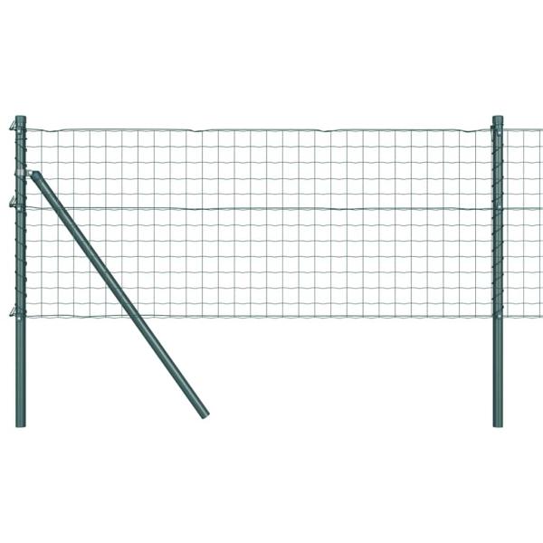 Eurozaun mit 7 Pfosten 0.4x10 m Verzinkter Stahl Grün