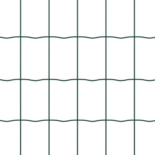 Eurozaun mit 7 Pfosten 0,4x10 m Galvanisierter Stahl Grün