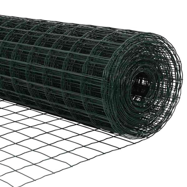 Euro-Zaun mit 7 Pfosten 0.8x10 m Feuerverzinkter Stahl Grün