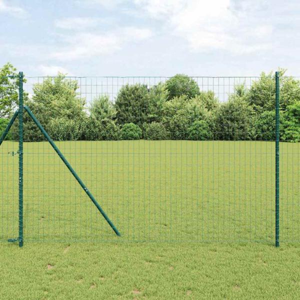 ARDEBO.de - Euro Zaun mit 7 Pfosten 1,6 x 10 m verzinkter Stahl Grün