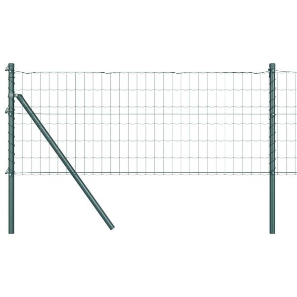 Euro Zaun mit 7 Pfosten 0.8x10 m Verzinkter Stahl Grün