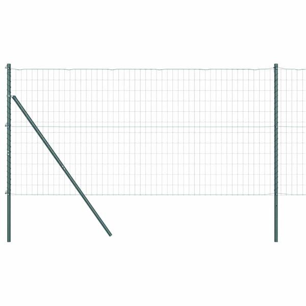 Euro Zaun mit 7 Pfosten 1,4x10 m verzinkter Stahl Grün