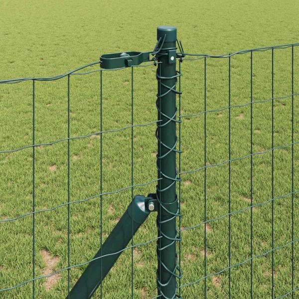 Euro Zaun mit 7 Pfosten 1,4x10 m verzinkter Stahl Grün