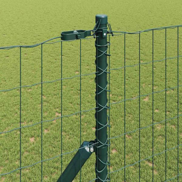 Euro Zaun mit 7 Pfosten 1.6x10 m Verzinkter Stahl Grün