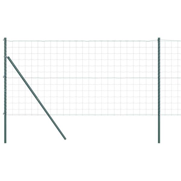 Euro Zaun Set mit 2 Grün Pulverbeschichteter Stahl 10 x 1,2 m
