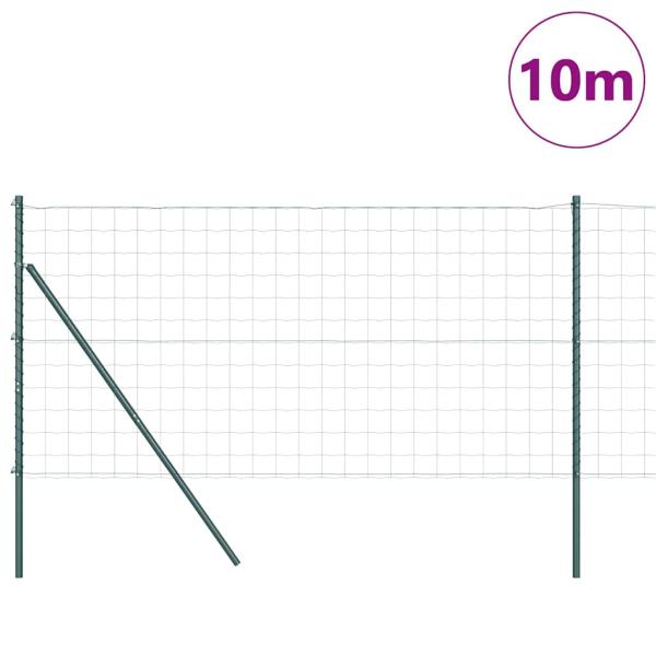 Euro Zaun Set mit 2 Grün Pulverbeschichteter Stahl 10 x 1,2 m