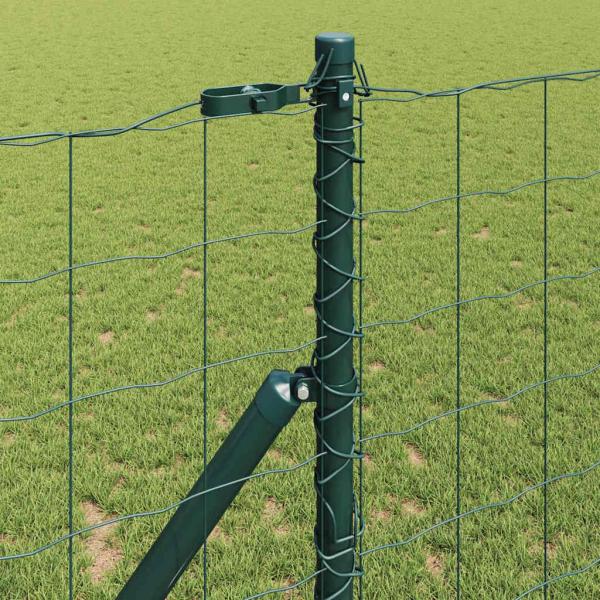 Euro Zaun Set mit 2 Grün Pulverbeschichteter Stahl 10 x 1,2 m