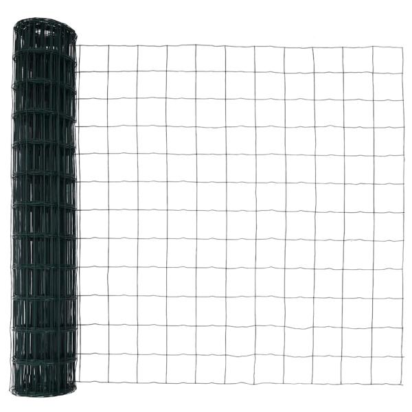 Euro Zaun Set mit 2 Grün Pulverbeschichteter Stahl 10 x 1,2 m