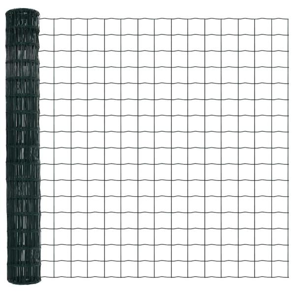 Euro Zaun Set aus 2 Grün Pulverbeschichteter Stahl 10 x 1,5 m