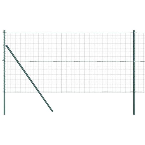 Euro-Zaun mit 13 Pfosten 1x25 m galvanisierter Stahl grün