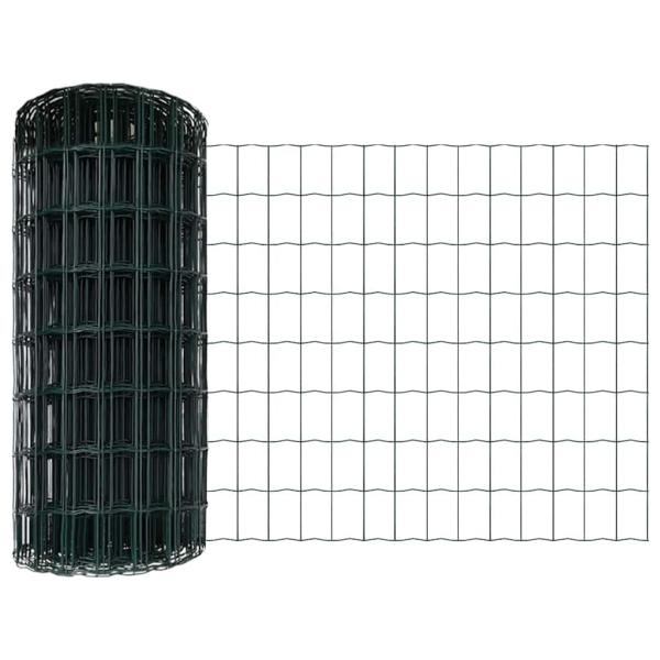 Euro Zaun mit 13 Pfosten 0,4x25 m galvanisierter Stahl Grün