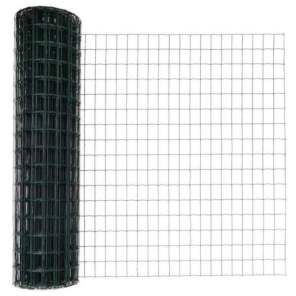 Euro Zaun mit 13 Pfosten 1x25 m Galvanisierter Stahl Grün