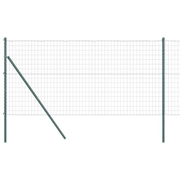 Euro-Zaun mit 13 Pfosten 1.2x25 m Verzinkter Stahl Grün