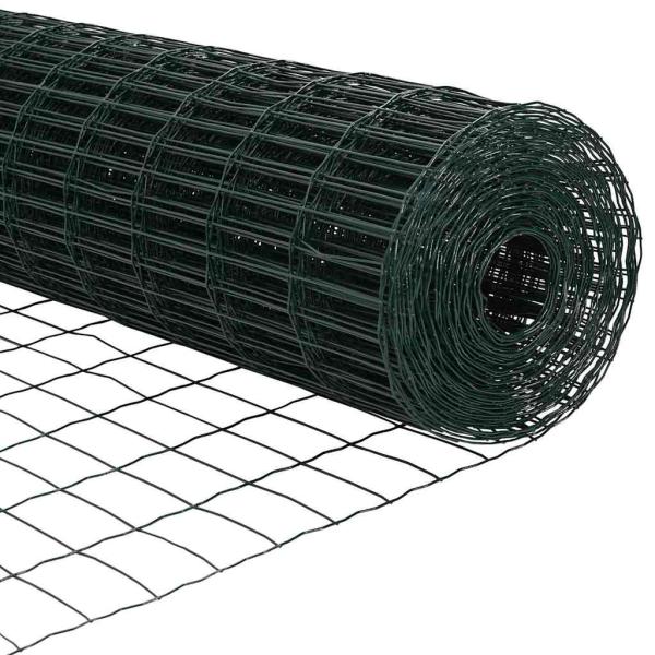 Euro Zaun mit 13 Pfosten 0.4x25 m verzinktem Stahl in Grün