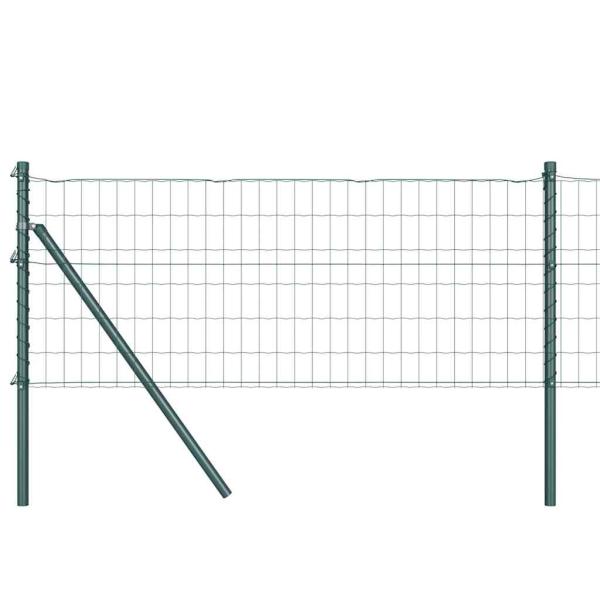 Euro Zaun mit 13 Pfosten 0.6x25 m galvanisierter Stahl grün