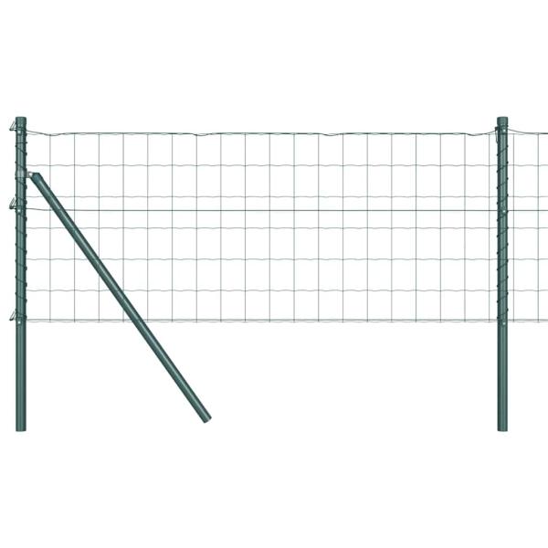 Eurozaun mit 13 Pfosten 0.6x50 m Verzinkter Stahl Grün