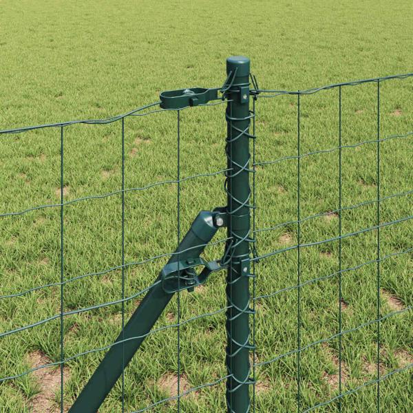 Eurozaun mit 13 Pfosten 0.6x50 m Verzinkter Stahl Grün