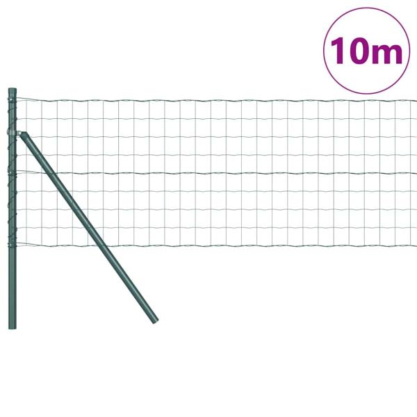 Euro Zaun Set aus 2 Grün Pulverbeschichteter Stahl 10 x 0,8 m