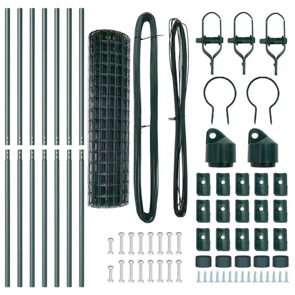 Euro Zaun Set aus 2 Grün Metall 10 x 1 m Langlebig Euro Zaun