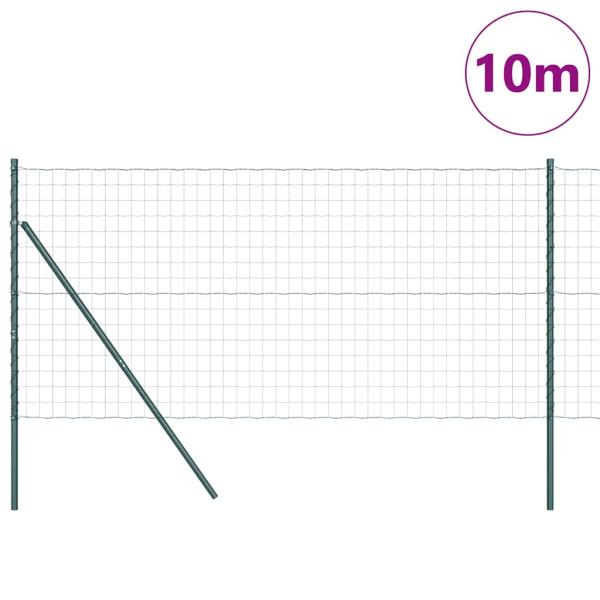 Euro Zaun Set aus 2 Grün Metall 10 x 1 m Langlebig Euro Zaun