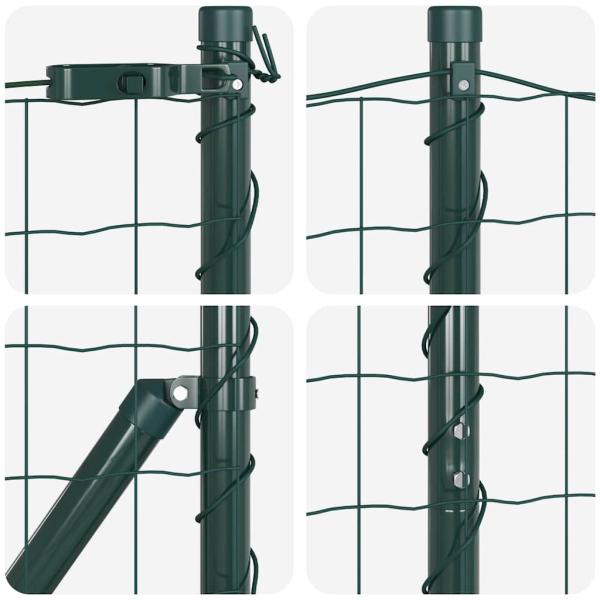 Euro Zaun Set aus 2 Grün Metall 10 x 1 m Langlebig Euro Zaun