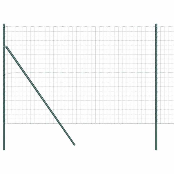 Euro-Zaun mit 7 Pfosten 1,6x10 m galvanisierter Stahl Grün