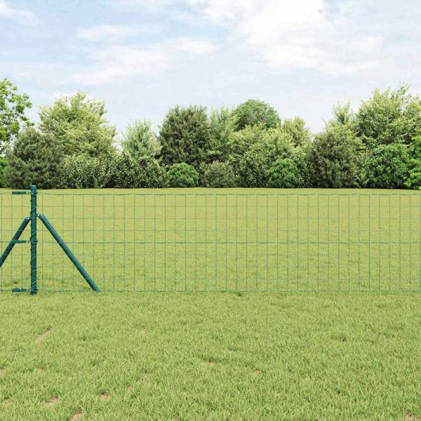 ARDEBO.de - Euro Zaun Set aus 2 Grün Metall 25 x 0,8 m Langlebig