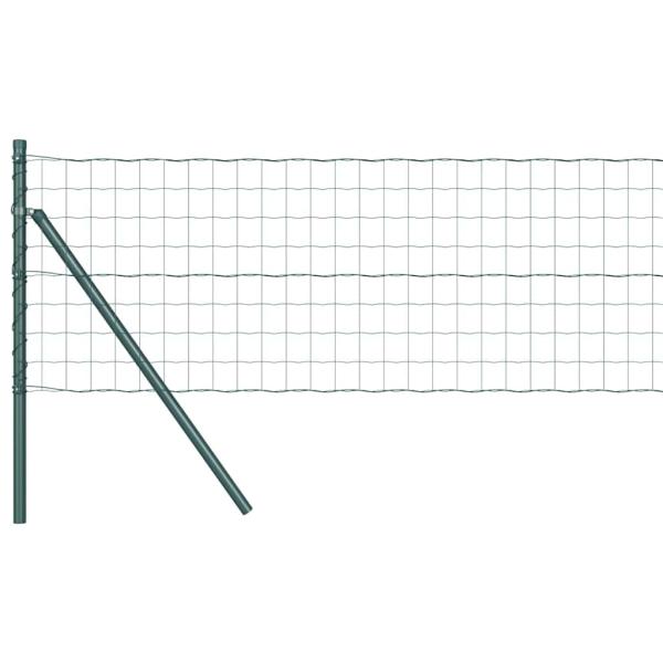 Euro Zaun Set aus 2 Grün Metall 25 x 0,8 m Langlebig