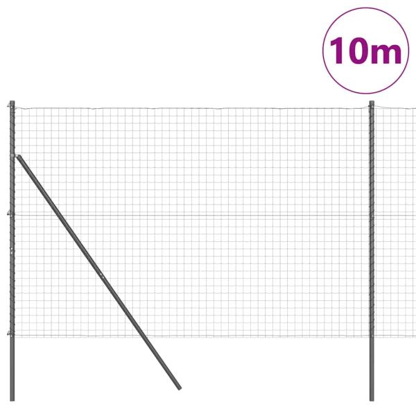 Euro Zaun mit 7 Pfosten 1.6x10 m verzinkter Stahl Grau