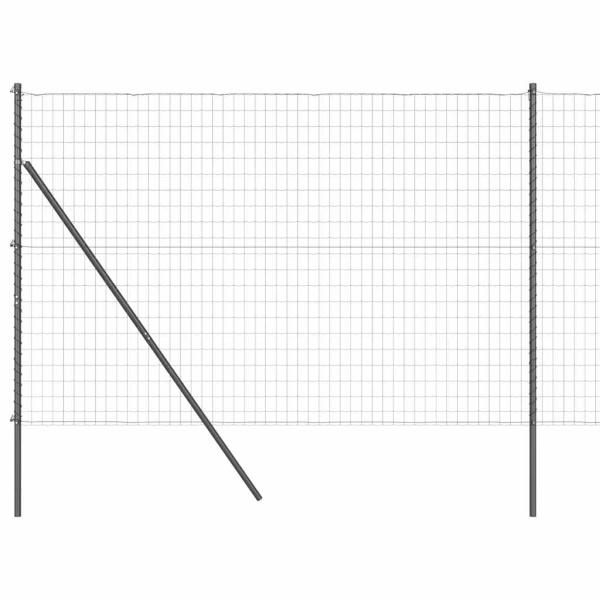 Euro Zaun mit 7 Pfosten 1,6x10 m Verzinkter Stahl Grau