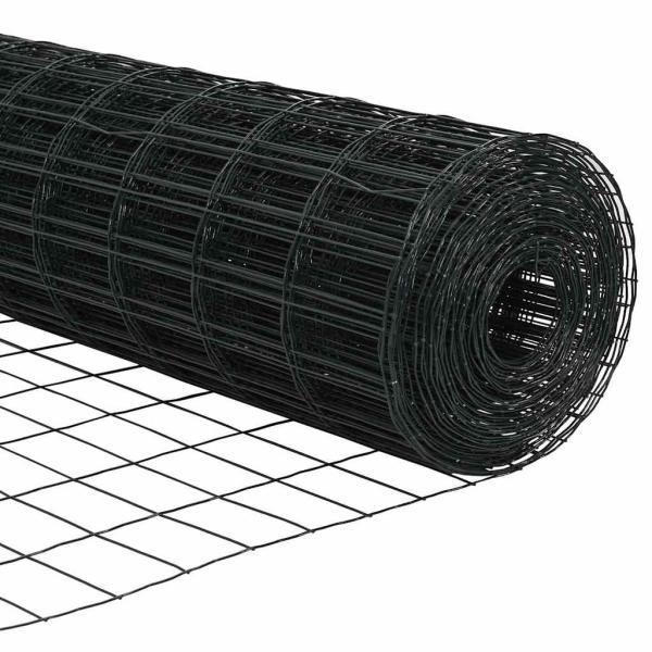 Euro Zaun mit 7 Pfosten 0.4x10 m Verzinkter Stahl Grau