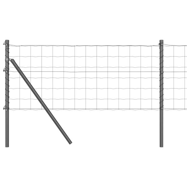 Euro Zaun mit 7 Pfosten 0.4x10 m Verzinkter Stahl Grau