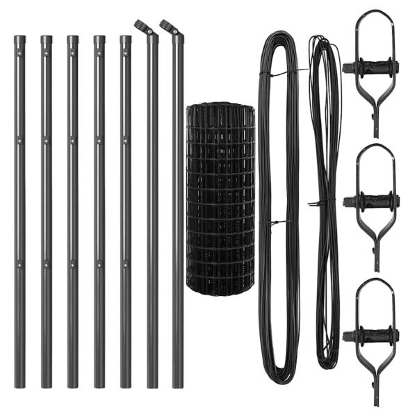 Grauer Zaun Set von 2 Grau Metall Groß Langlebig Grauer Zaun