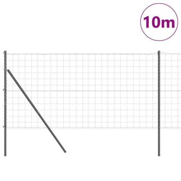 Euro Zaun Set aus 2 Grau Pulverbeschichteter Stahl 10 x 1 m