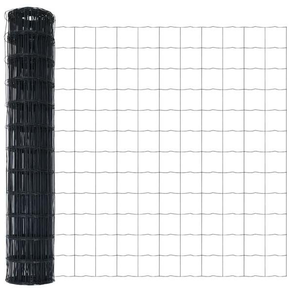 Euro Zaun Set aus 2 Grau Pulverbeschichteter Stahl 10 x 1 m