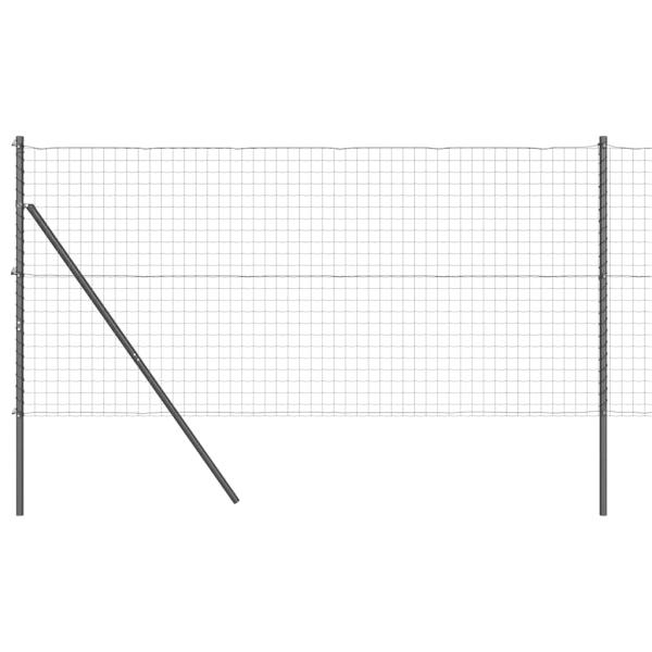 Eurozaun mit 13 Pfosten 1.2x25 m Verzinkter Stahl Grau