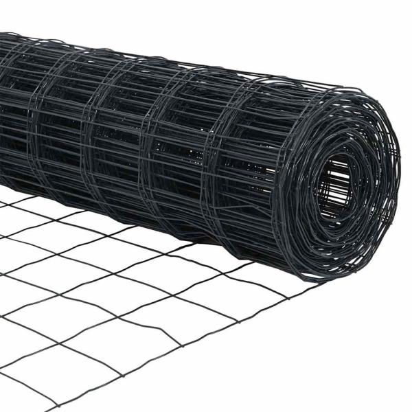 Euro Zaun mit 13 Pfosten 0.6x50 m feuerverzinkter Stahl grau