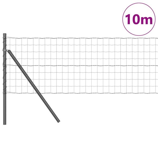 Euro Zaun mit 7 Pfosten 0,4 x 10 m verzinkter Stahl Grau