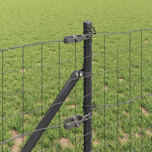 Euro Zaun mit 7 Pfosten 0,4 x 10 m verzinkter Stahl Grau