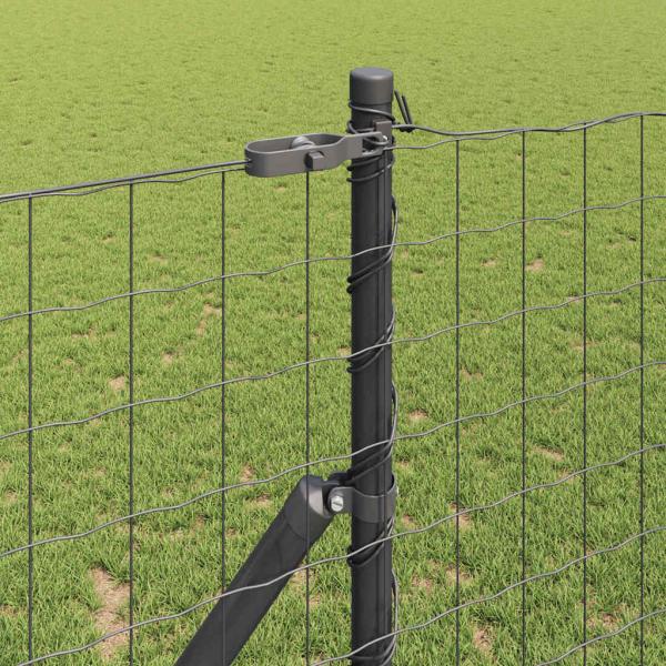 Eurozaun mit 7 Pfosten 1.4x10 m aus verzinktem Stahl Grau