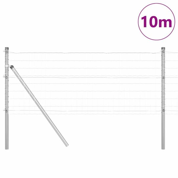Eurozaun mit 7 Pfosten 0.6x10 m Feuerverzinkter Stahl